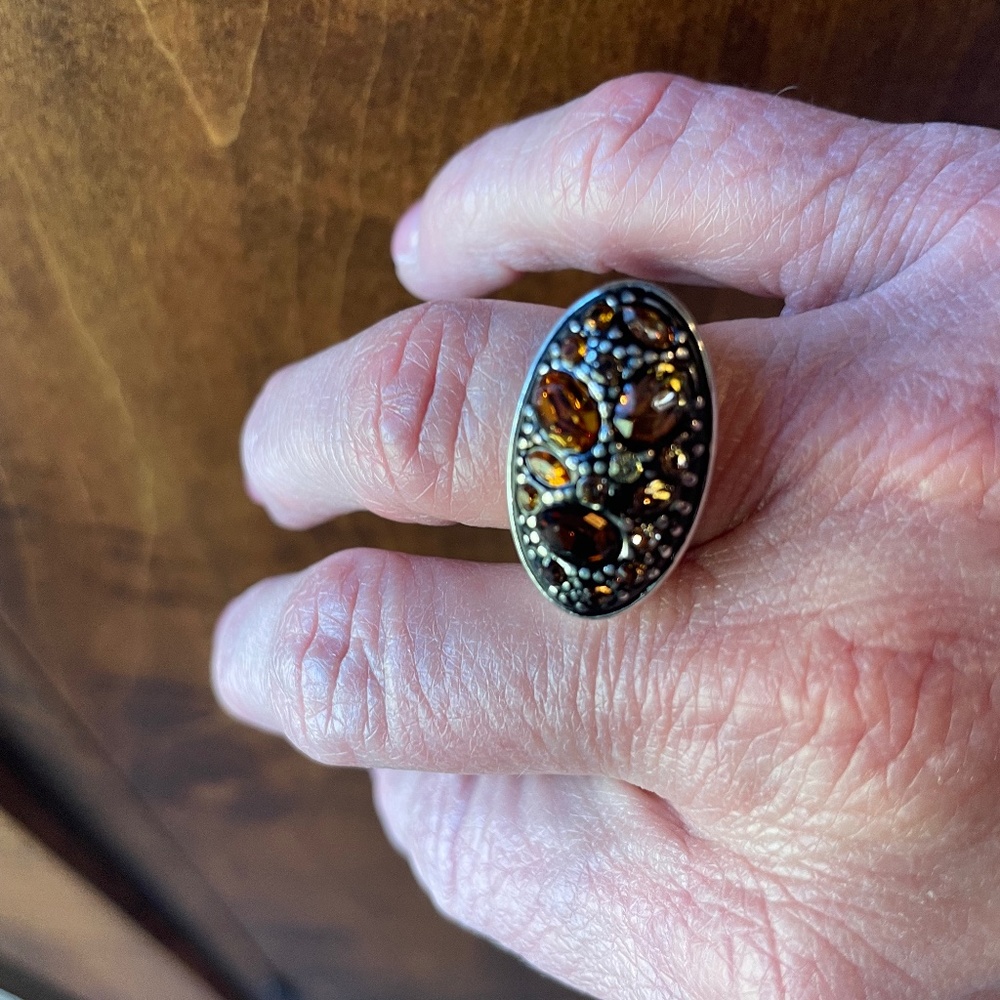 Brighton Silver and Brown Gemstone Ring